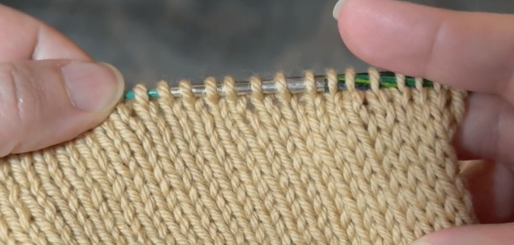 Knit side with picked up wraps